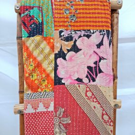 Artisan hand-stitched Patchwork Kantha Quilt
