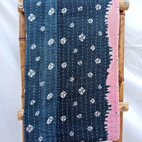 Black Vintage Kantha Quilt