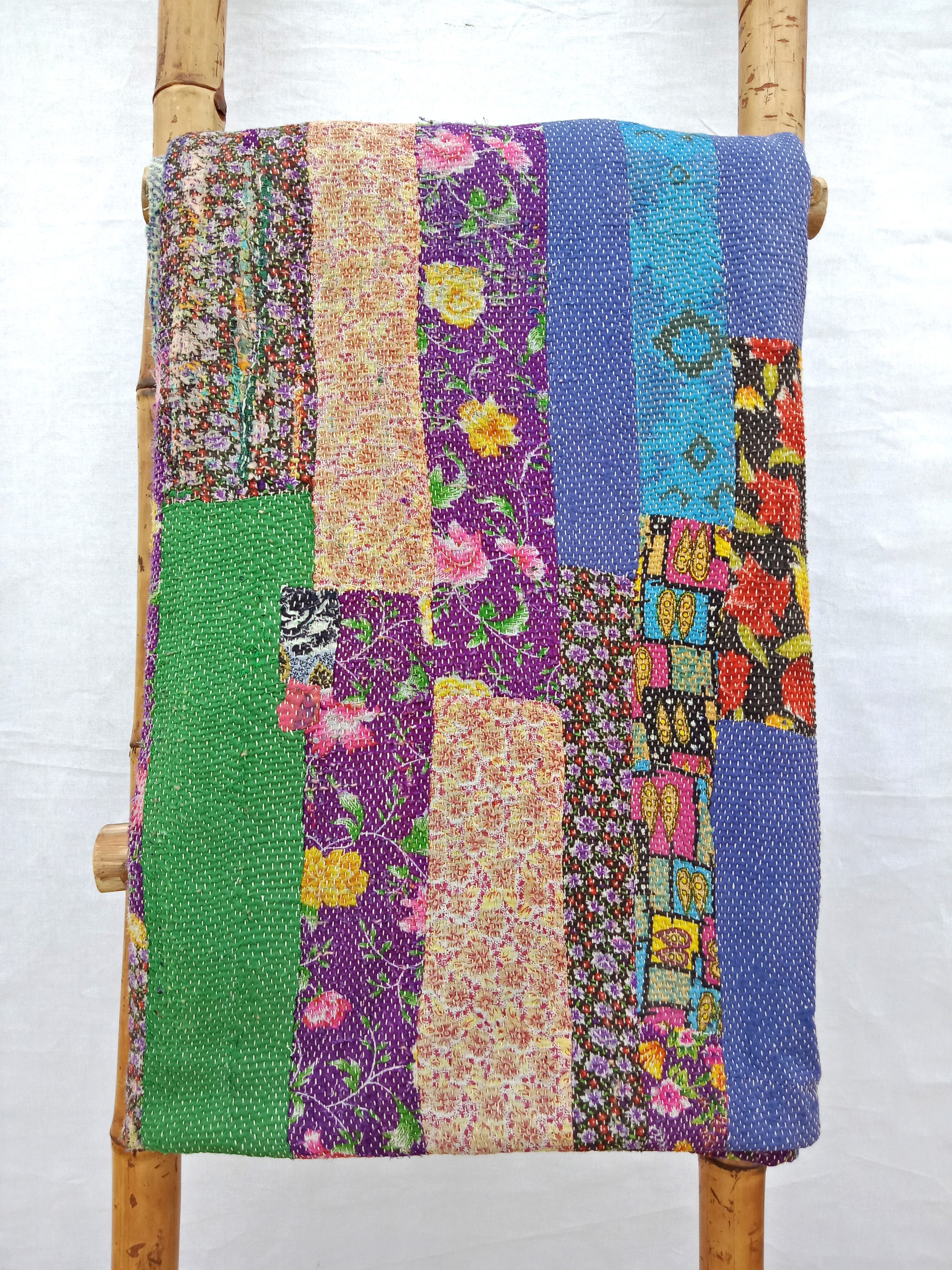 Close Stitched Patchwork Heavy Kantha Quilt Kantha Quilt