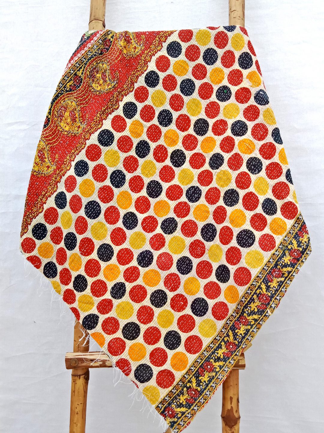 2 layered Close Stitched Kantha Quilt Vintage Kantha Quilt