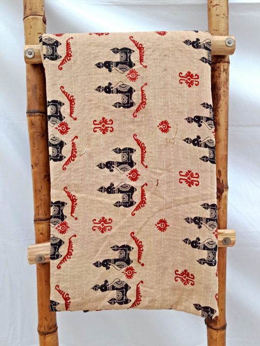 Rare Print Bengal Kantha Quilt