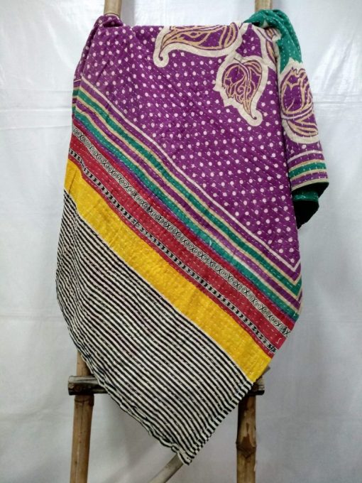 Twin Polka Indian Kantha Quilt