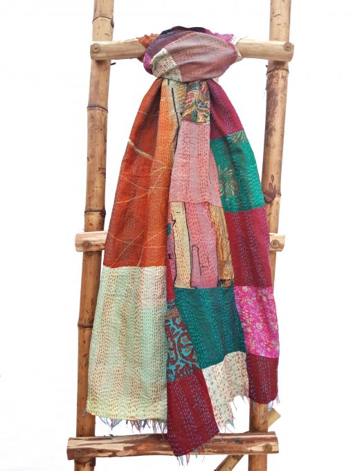 Indian Patchwork Kantha Scarf