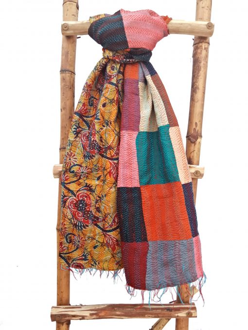 Vintage Patchwork Kantha Scarf