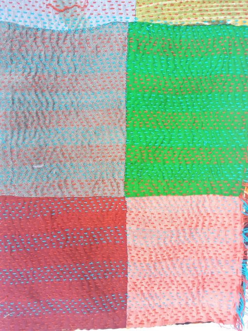 kantha patchwork cotton scarf