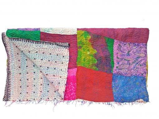 reversible kantha stole