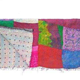 reversible kantha stole