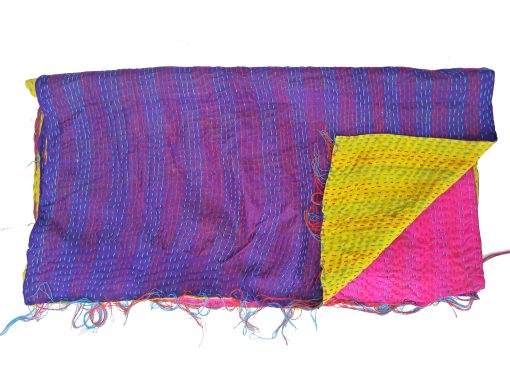reversible kantha quilting scarf
