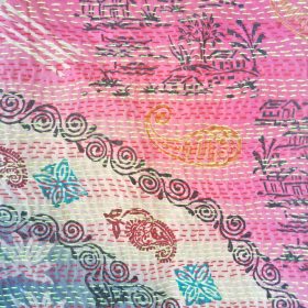 artisan made floral kantha scarf