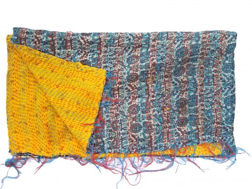floral kantha embroidered scarf