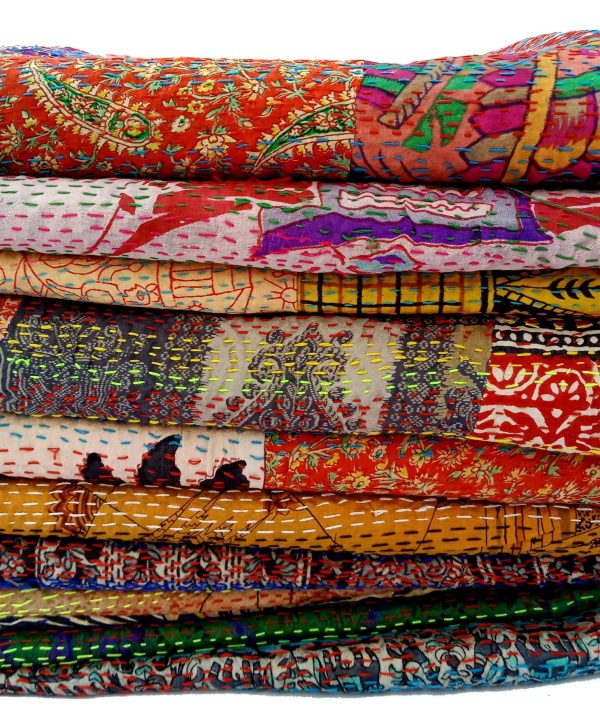 Indian Kantha Scarf Lot
