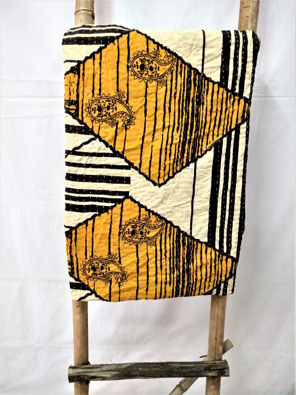 Paisley Bengali Kantha Quilt Vintage Kantha Quilts, Throw Blankets