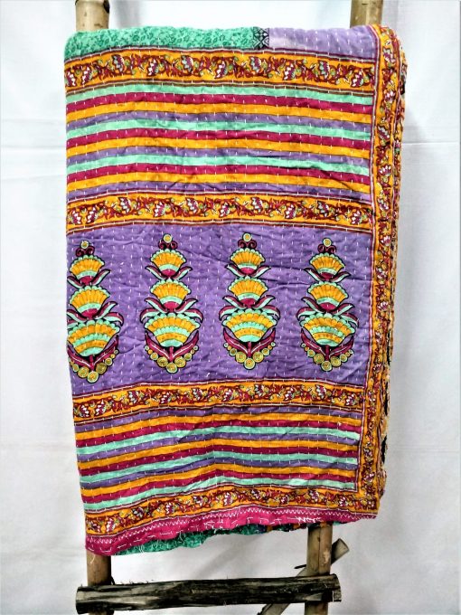 Designer Paisley Floral Kantha Quilt