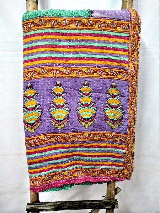 Designer Paisley Floral Kantha Quilt