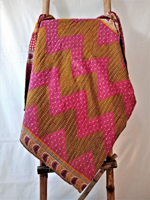 zigzag twin kantha