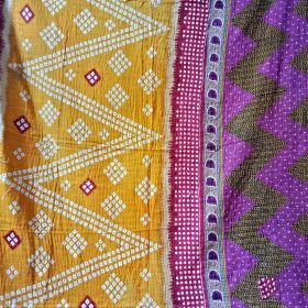 zigzag kantha blanket