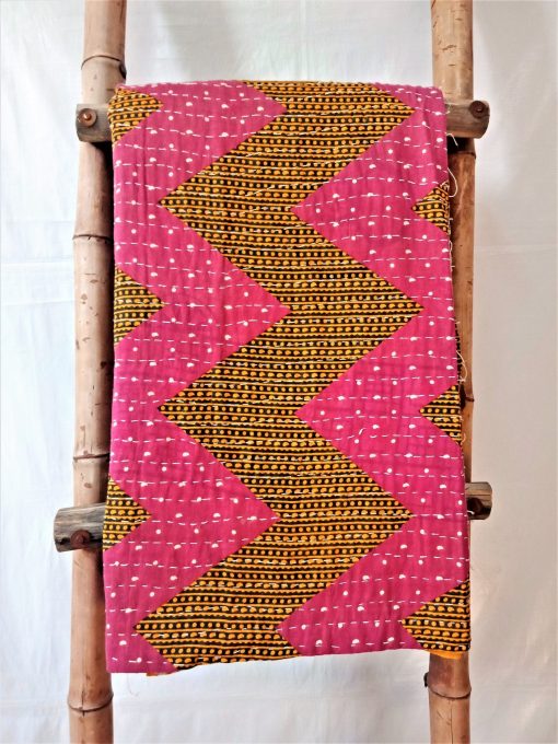 Zigzag Twin Indian Kantha Throw