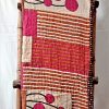 Pink Kantha Twin Cotton Throw