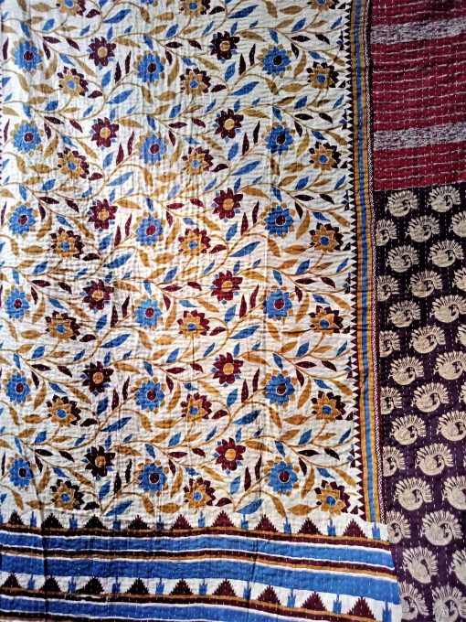 peacock kantha quilt