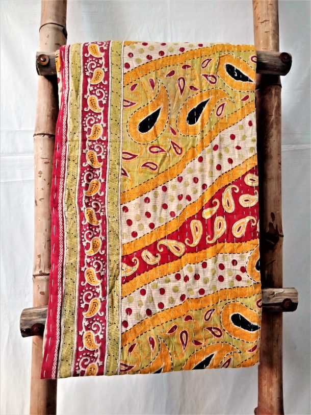 Makhi Kantha Indian Quilt Vintage Kantha Quilts, Throw Blankets