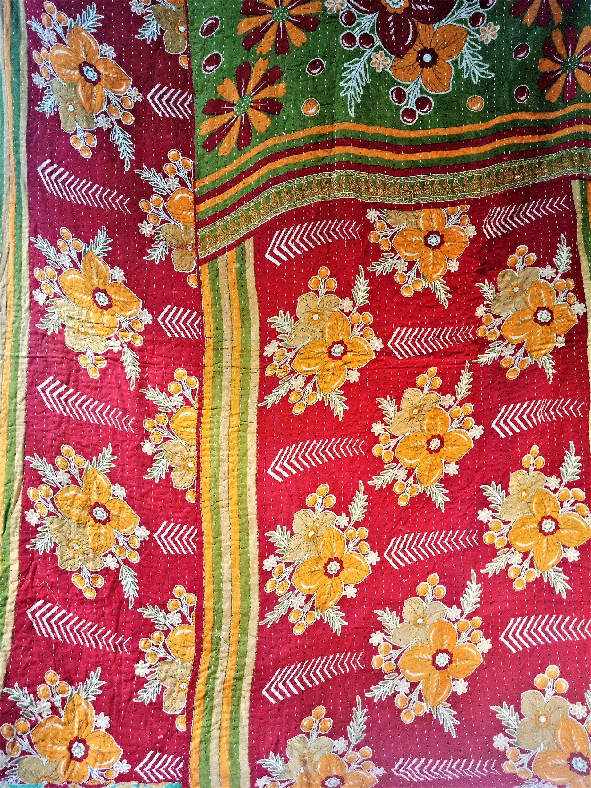 Kantha Quilt designed by artisan Mira - Vintage Kantha Quilts, Throw ...