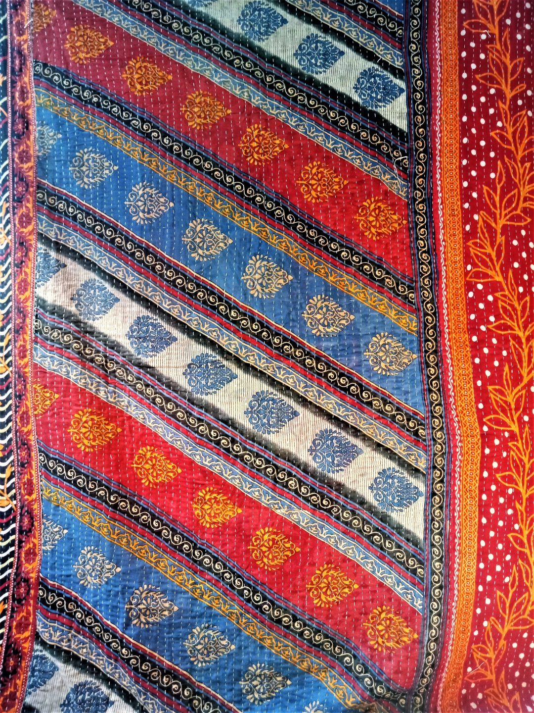 Bengal Reversible Kantha Quilt Vintage Kantha Quilts, Throw Blankets