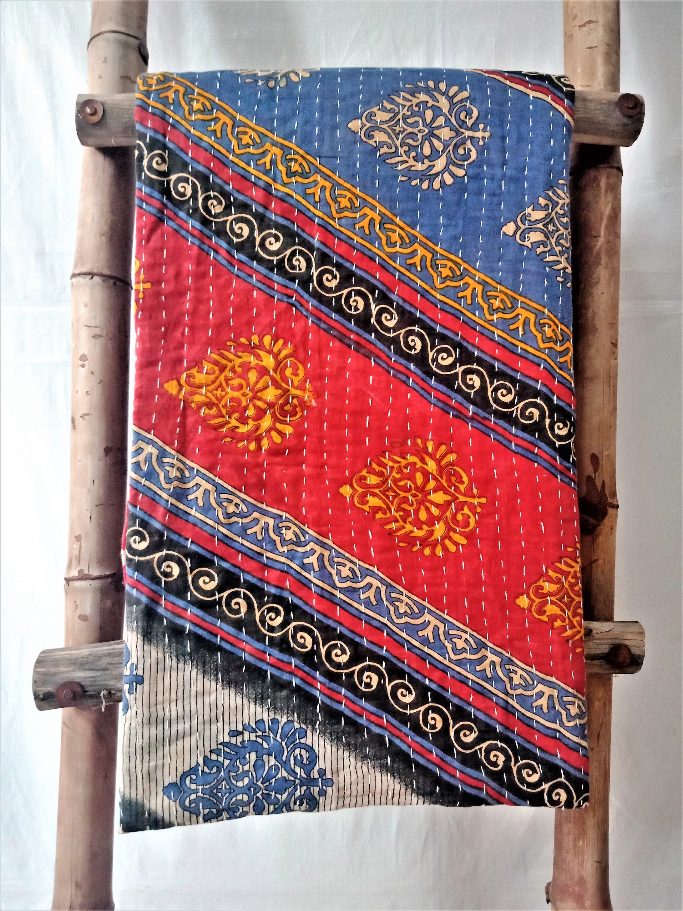 Bengal Reversible Kantha Quilt Vintage Kantha Quilts, Throw Blankets