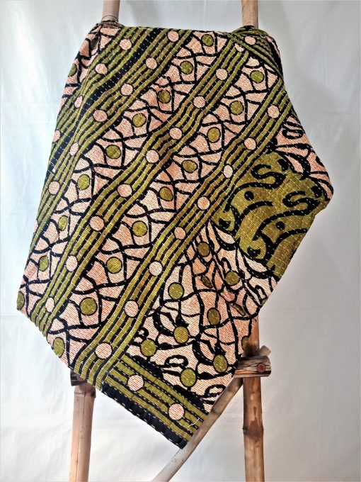 polka dot kantha throw