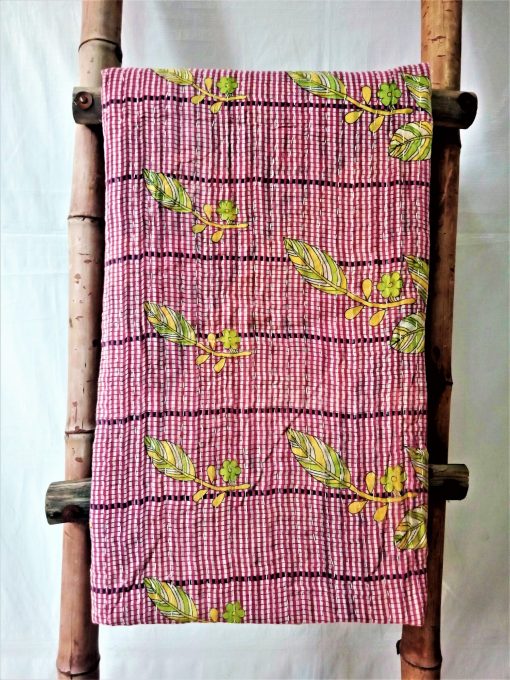 Multi Color Kantha Throw Blanket