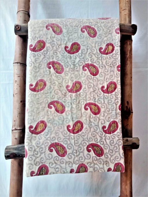 Paisley Handmade Kantha Quilt