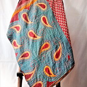 red blue kantha