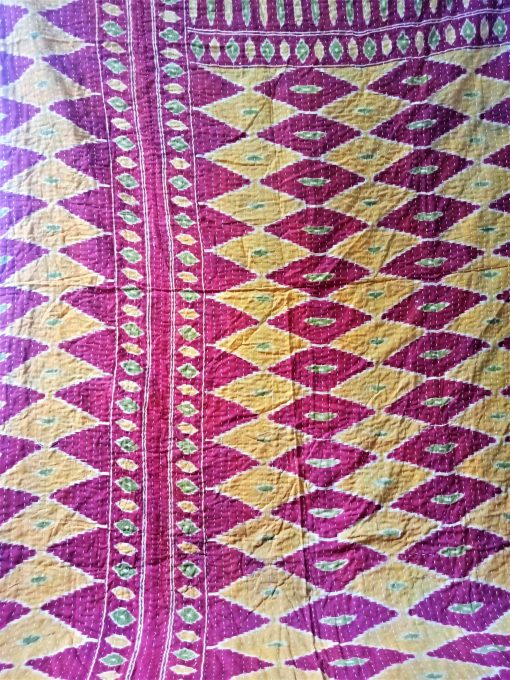 red kantha quilt