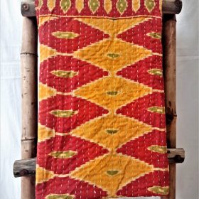 Garden Inspired Vintage Kantha Quilt