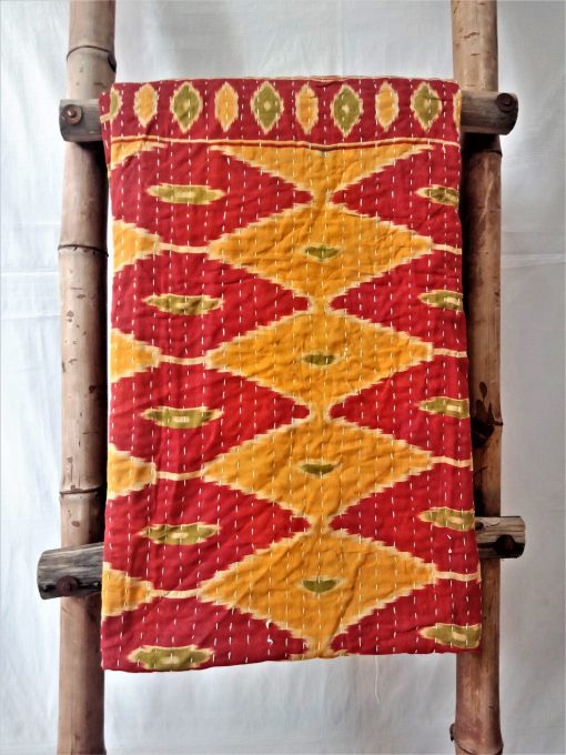 Garden Inspired Vintage Kantha Quilt
