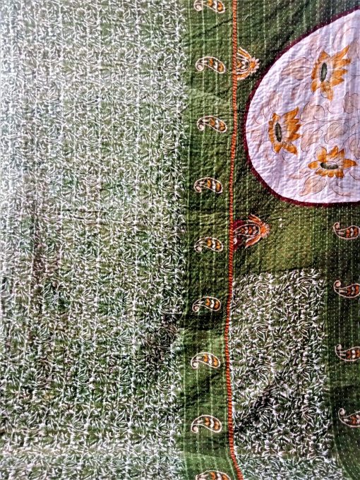 Green Kantha Quilt