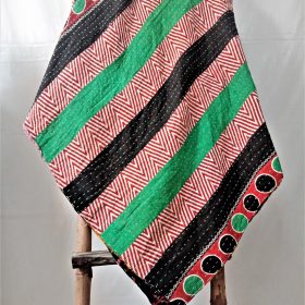 Multi-color kantha twin