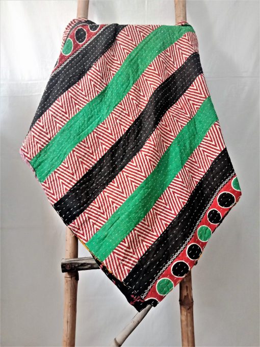 Multi-color kantha twin