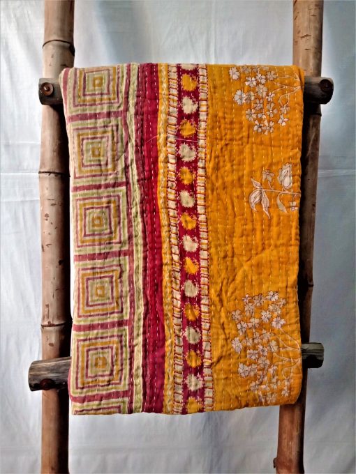 Indian Multi Color Kantha Quilt