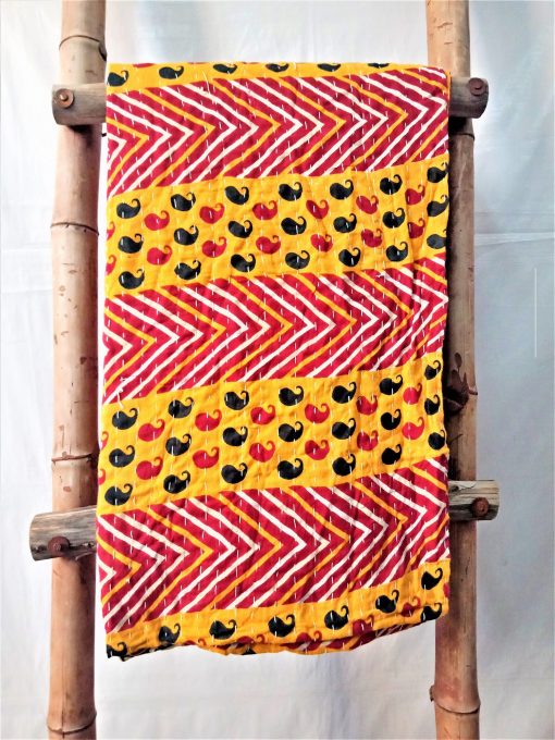 Bohemian Vintage Kantha Quilt