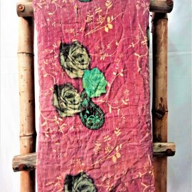 Roses Pattern Vintage Kantha Throw