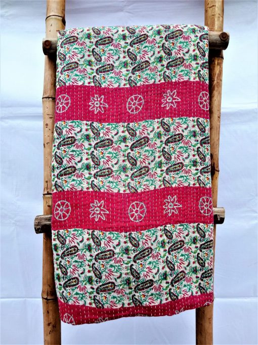 Best Selling Geometric Vintage Kantha Quilt