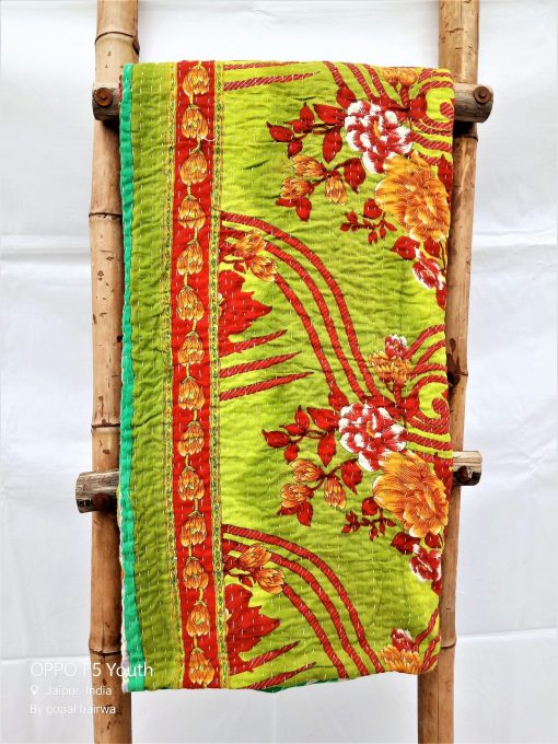 Indian Kantha Quilt Artisan Made