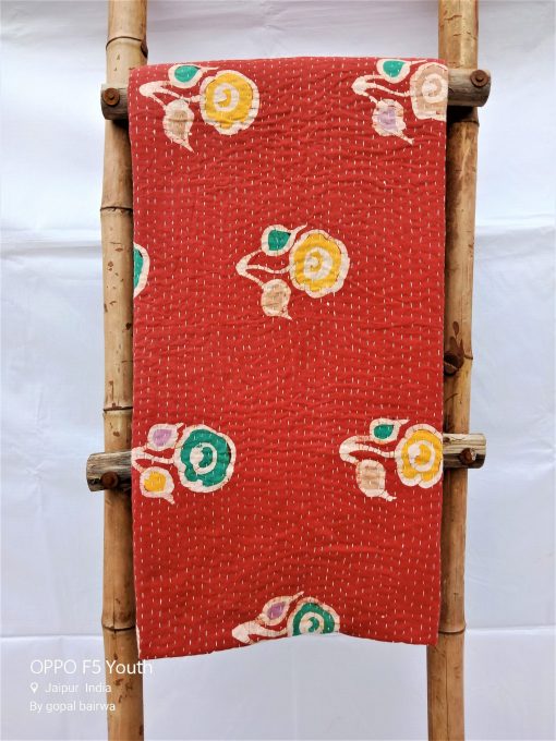 Vintage Kantha Reversible Queen Throw