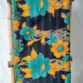 Floral Reversible Vintage Kantha Quilt