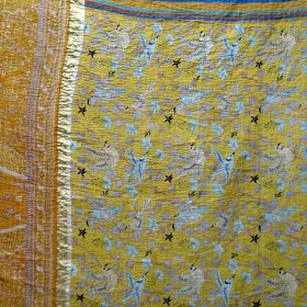 Twin Kantha Throw Bird Print