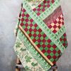 Checkerboard Floral Kantha Quilt Reversible