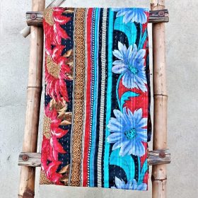 Modern Style Floral Kantha Quilt