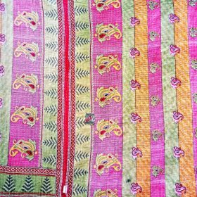 Paisley Twin Size Vintage Kantha Quilt
