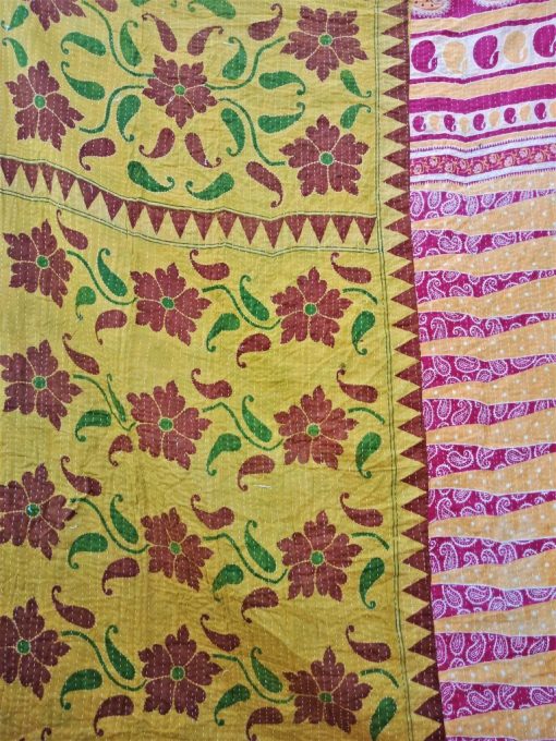 Reversible Handmade Kantha Quilt