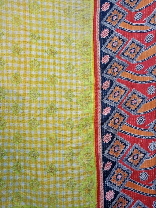 Polka Dot floral Reversible Kantha Quilt